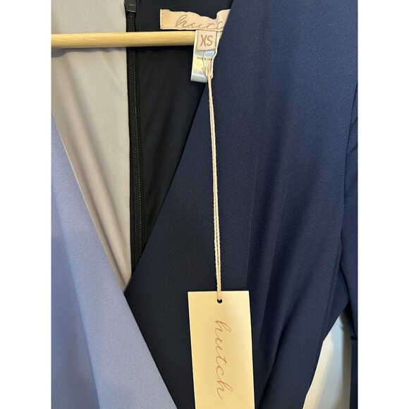 HUTCH Women’s Colorblock Short Sleeve Wrap‎ Dress X-SMALL NWT - Picture 3 of 9